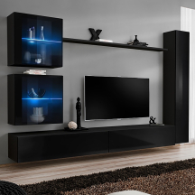 Meblościanka SWITCH SW 18 Czarny / Czarny Połysk SWITCH CZARNY Podstawowe