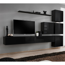 Meblościanka SWITCH SW 9 Czarny / Czarny Połysk SWITCH CZARNY Podstawowe