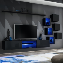 Meblościanka SWITCH SW 21 Czarny / Czarny Połysk SWITCH CZARNY Podstawowe