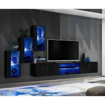 Meblościanka SWITCH SW 22 Czarny / Czarny Połysk SWITCH CZARNY Podstawowe