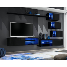 Meblościanka SWITCH SW 24 Czarny / Czarny Połysk SWITCH CZARNY Podstawowe