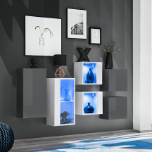 Zestaw szafek wiszących z oświetleniem SB 4Grafit / Biały SWITCH GRAFIT / BIAŁY Podstawowe