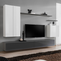 Meblościanka SWITCH SW 2 Biały / Grafit SWITCH GRAFIT / BIAŁY Podstawowe