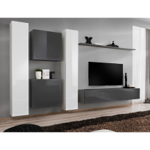 Meblościanka SWITCH SW 6 Biały / Grafit SWITCH GRAFIT / BIAŁY Podstawowe