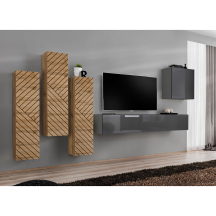 Meblościanka SWITCH SW 3 Wotan / Grafit / Wotan front frezowany SWITCH GRAFIT / WOTAN LAMEL Podstawowe