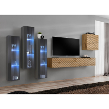 Meblościanka SWITCH SW 13 Grafit / Wotan / Wotan front frezowany SWITCH GRAFIT / WOTAN LAMEL Podstawowe