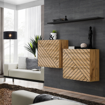 Zestaw dwóch komód SB1 Wotan / Czarny / Wotan front frezowany SWITCH CZARNY / WOTAN LAMEL Podstawowe