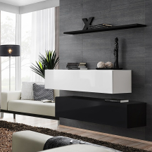 Zestaw dwóch szafek RTV SB2 Biały / Czarny SWITCH CZARNY / BIAŁY Podstawowe