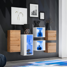 Zestaw szafek wiszących z oświetleniem SB 4Biały / Wotan SWITCH BIAŁY / WOTAN Podstawowe