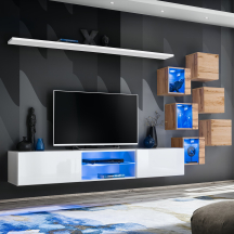 Meblościanka SWITCH SW 21 Biały / Wotan SWITCH BIAŁY / WOTAN Podstawowe