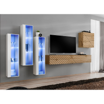 Meblościanka SWITCH SW 13 Biały / Wotan / Wotan front frezowany SWITCH BIAŁY / WOTAN LAMEL Podstawowe