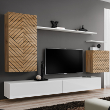 Meblościanka SWITCH SW 2 Wotan / Biały / Wotan front frezowany SWITCH BIAŁY / WOTAN LAMEL Podstawowe