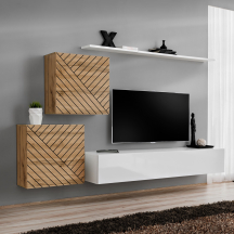 Meblościanka SWITCH SW 5 Wotan / Biały / Wotan front frezowany SWITCH BIAŁY / WOTAN LAMEL Podstawowe