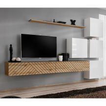 Meblościanka SWITCH SW 9 Wotan / Biały / Wotan front frezowany SWITCH BIAŁY / WOTAN LAMEL Podstawowe