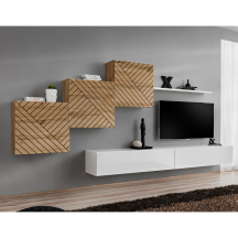 Meblościanka SWITCH SW 10 Wotan / Biały / Wotan front frezowany SWITCH BIAŁY / WOTAN LAMEL Podstawowe