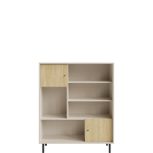 Regał z drzwiami MA3 Beż Piaskowy / Dąb Olejowany MALTA Podstawowe