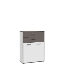 Szafka 2 szuflady 2 drzwi KFLK322-J53 Biały / Szary KEFLAVIK Podstawowe