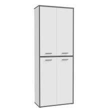 Szafka wysoka 4 drzwi KFLS822-J53 Biały / Szary KEFLAVIK Podstawowe