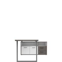 Biurko z komodą KFLB141-J53 Biały / Szary KEFLAVIK Podstawowe