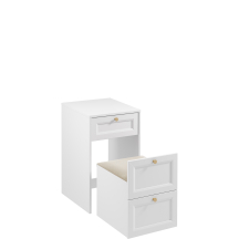 Biała toaletka z pufą i lustrem TS REL Podstawowe