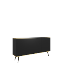 Komoda K160 3 drzwi Czarny Mat ORO Podstawowe (1)