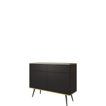 Komoda KSZ107 2 szuflady 2 drzwi Czarny Mat ORO Podstawowe (1)