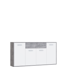 Komoda 2 szuflady 4 szafki NTU241-C251 Beton Jasny / Biały ANTUZA Podstawowe