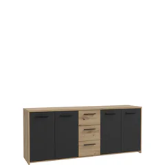 Komoda duża 180 cm FINPILVI01-M712 Dąb Artisan / Czarny PILVI Podstawowe