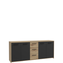 Komoda duża 180 cm FINPILVI01-M712 Dąb Artisan / Czarny PILVI Podstawowe