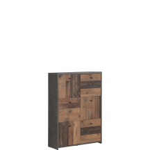 Komoda wysoka SQNK321-C764 Beton Ciemnoszary / Old Wood Vintage BEST CHEST Podstawowe