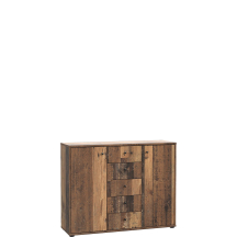 Komoda 5 szuflad 2 drzwi T2KK45-H51 Old-Wood Vintage ARCHBOX Podstawowe