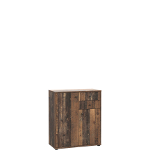 Komoda 2 szuflady 2 drzwi T2KK50-H51 Old-Wood Vintage ARCHBOX Podstawowe