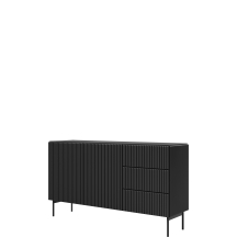 Komoda 147 cm 2-drzwiowa z szufladami czarna MUTI CZARNY Podstawowe