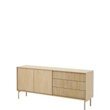 Duża komoda do salonu z ryflowanym frontem Dąb Cremona TAVO Podstawowe