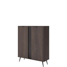 Wysoka komoda 2-drzwiowa z ryflowaniem Dąb Dunin VERIS Podstawowe