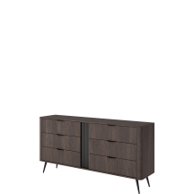 Komoda na wysokich nóżkach 6 szuflad Dąb Dunin VERIS Podstawowe