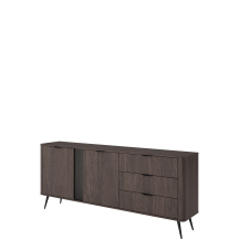 Szeroka komoda na wysokich nóżkach Dąb Dunin VERIS Podstawowe