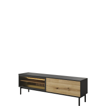 Szafka RTV 180 cm z oświetleniem LED Dąb Evoke LANG Podstawowe