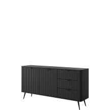 Komoda ryflowana czarna 2-drzwiowa LANTE CZARNY Podstawowe