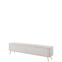 Szafka RTV 200 cm ryflowana beżowa 2-drzwiowa LANTE BEŻ Podstawowe