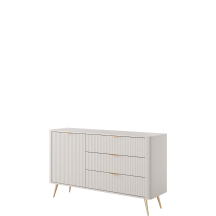 Komoda ryflowana beżowa z trzema szufladami LANTE BEŻ Podstawowe