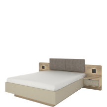 Łóżko 160 x 200 z pojemnikiem, szafkami nocnymi i oświetleniem LETTO Podstawowe