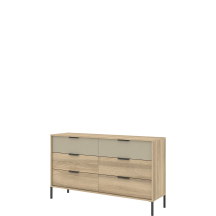 Komoda 6 szuflad Dąb Terra LETTO Podstawowe