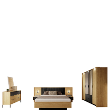 Zestaw mebli do sypialni Dąb Baltic / Czarny BALTIC Podstawowe