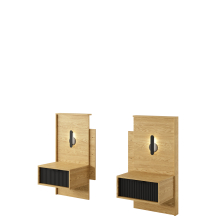 Szafki nocne z oświetleniem LED Dąb Baltic / Czarny 2 sztuki komplet BALTIC Podstawowe