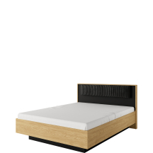 Łóżko 160 x 200 z pojemnikiem i stelażem Dąb Baltic / Czarny BALTIC Podstawowe