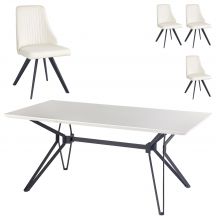 Zestaw stół PASCAL 160 + krzesła K-206 Podstawowe (1)