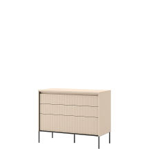 Komoda 3 szuflady z ryflowanymi frontami TS-05 Beż Piaskowy TREND SYPIALNIA Podstawowe