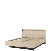 Łóżko z pojemnikiem i stelażem 160 x 200 TS-03 Podświetlany zagłówek Beż Piaskowy TREND SYPIALNIA Podstawowe