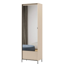 Wąska szafa z lustrem do przedpokoju TG-01 Beż Piaskowy TREND GARDEROBA Podstawowe